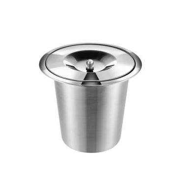 Imagem de Lixeira Embutir 5 Litros Tampa Inox Polida Balde Alumínio - Ecobin