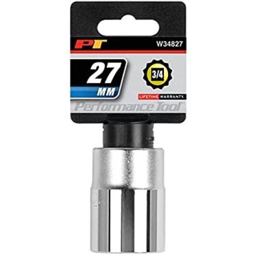 Imagem de (3/4" Dr 27mm 12pt Socket) - Performance Tool W34827 3/4" Drive 12-Point Standard Socket 27mm