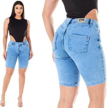 Imagem de Bermuda Jeans HNO Ciclista Elastano Azul Claro - HNO Jeans, 36