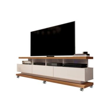 Imagem de Rack Bancada para TV 72" Sala 3 Gavetas Off White/Freijo Vivare New Gi