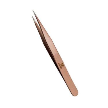 Imagem de Pinça Simples Rose Reta Isolamento Para Alongamento Extensão De Cílios