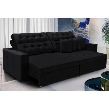 Imagem de Sofá Texas 2.60m Retrátil e Reclinável - Sofisticato, preto