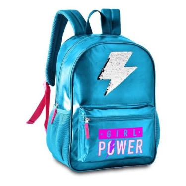 Imagem de Mochila Escolar Girl Power Azul Paete Notebook - Clio
