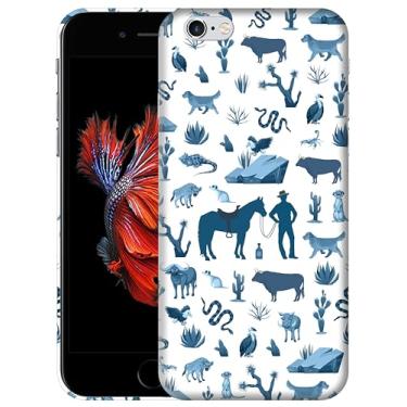 Imagem de GlamCase Capa para iPhone 6 Plus/6s Plus, iPhone 6 Plus/6s Plus - estampa animal do deserto do oeste selvagem impressa fina e elegante capa protetora de plástico para iPhone 6 Plus/6s Plus, branca