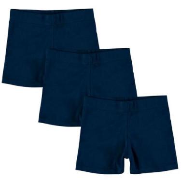 Imagem de Kit 3 Short Infantil Feminino Cotton Liso Básico Curto Meninas Malwee 