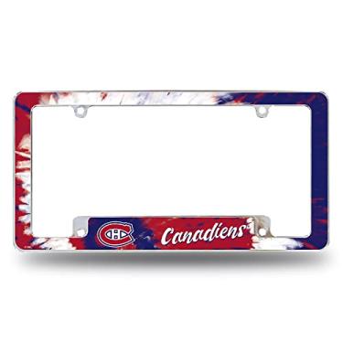 Imagem de Rico Industries NHL Montreal Canadiens Tie Dye 30,48 cm x 15,24 cm Moldura de placa automotiva para carro/caminhão/SUV