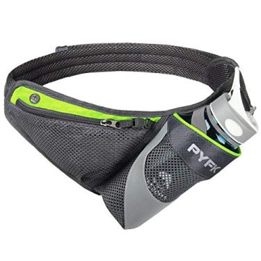 Imagem de PYFK Cinto de corrida hidratante com suporte para garrafa de água para homens e mulheres, pochete refletiva, Verde, One Size, Corrida