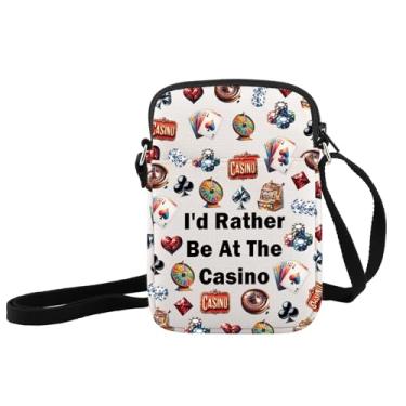 Imagem de JXGZSO Bolsa tiracolo para gambler Gift I'd Rather Be At The Casino Lover Gift Lucky Dice Shoulder Bag Casino Gambling Gift, Bolsa tiracolo I'd Rather Be at the Casino