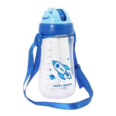 Imagem de Garrafa Squeeze Infantil Garrafinha Água Criança Menino Menina Canudo 