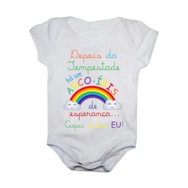 Imagem de Body Bebê Arco Iris de Esperança Bodie Aqui Estou - Calupa, GG