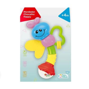 Imagem de Chocalho Mordedor Happy para Bebês Pais e Filhos - Pais & Filhos