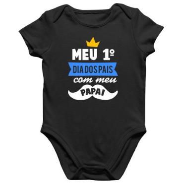 Imagem de Body Bebê Algodão Meu primeiro dia dos pais com meu papai - Foca na Mo