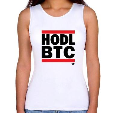 Imagem de Regata Feminina Hodl BTC - Foca na Moda, Branco, GGG