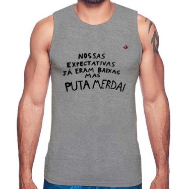 Imagem de Regata Nossas expectativas já eram baixas - Foca na Moda, Cinza, GG
