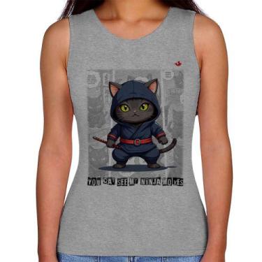 Imagem de Regata Feminina You cat see my ninja moves - Foca na Moda, Cinza, G