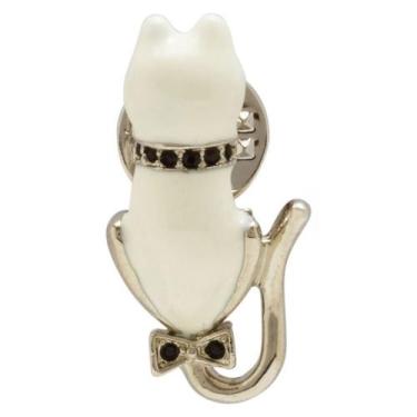Imagem de Broche Strass Gatinho BRG9417 - Akasaki, Branco