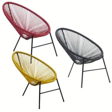 Imagem de Kit 3 Cadeiras Caribe Fibra Sintética Cores Diversas Panero - Panero M