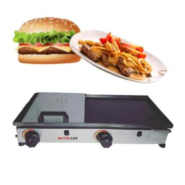 Imagem de Chapeira para Lanches 60x30 cm Reforçada Premium à Gás Com Prensa - ME