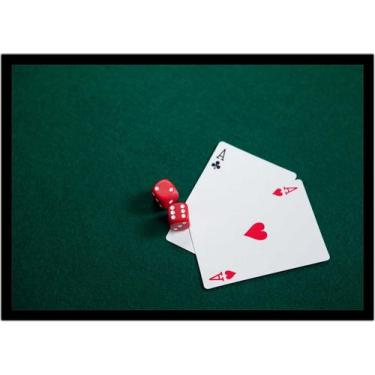 Imagem de Quadro Decorativo Jogos Baralho Naipe Cartas Poker Com Moldura RC002 -