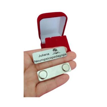 Imagem de Broche Pin Botton Aço Inox Personalizado Metal Nome Logo Imã - Gabby l