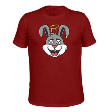 Imagem de Camiseta Plus Size Unissex Malha 30.1 Coelho Bolado - Surprass, Bordô,