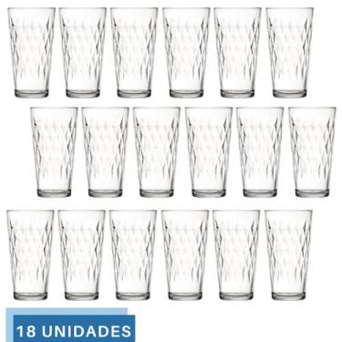 Imagem de Jogo 18 copo 350ml Vidro Vitrage Suco Agua Transparente Nadir - NADIR 