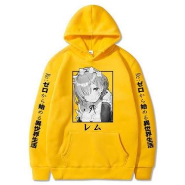 Imagem de Blusa Moletom Canguru Unissex Re:Zero  - T SETE CUSTOM, Amarelo, G