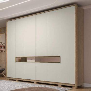 Imagem de Guarda Roupa Casal 10 Portas Rimo Regência - Móveis Rimo, Carvalho/Off