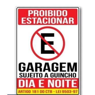 Imagem de Placa Proibido Estacionar Vertical Ou Horizontal 18x25cm - Re Load