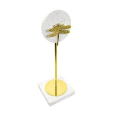 Imagem de Escultura Libelula Maior no Suporte Marmore e Metal Luxo - LUXdécor