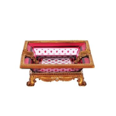 Imagem de Centro de Mesa Fruteira CRistal e Bronze Base c Pés Formosa - LUXdecor