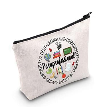 Imagem de POFULL Presente de agradecimento para paraeducador, professor, assistente, paraprofissional, acessórios de viagem, bolsa de higiene pessoal, Bolsa Paraprofissional