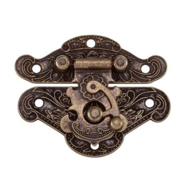 Imagem de Fecho Oriental Grande Trabalhado 2 Peças Metal Decoração Caixas Artesa