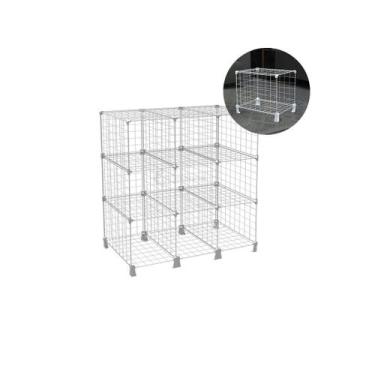 Imagem de Estante Balcão Expositor Aramado 9 Nichos Horizontal 40cm Profundidade