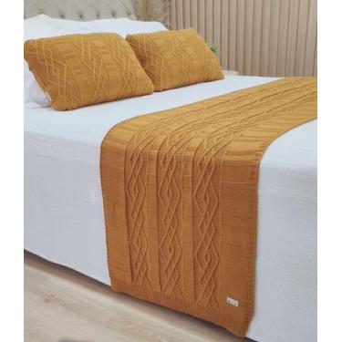 Imagem de Manta Peseira Tricot Cama King 260x60cm +2 Capa de Almofada C1 - USUFR