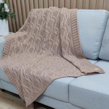 Imagem de Manta Trico Decorativa Sofa 120x150cm Usufruto Tricot cod001, ROSA MAC
