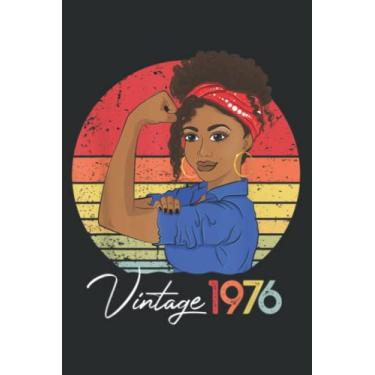 Imagem de 1976 Vintage Black Girl Afro African American 45Th Birthday Meme: Notebook Journal with 6" x 9", 120 Pages For Lady, Girls And Women. Perfect Possum Blank Lined Notebook Journal Gift Ideas.