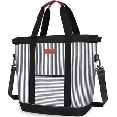 Imagem de INSMEER Bolsa Térmica Grande Portátil - 45 latas/35L, Mochila Termica DobráVel Macia, Bolsa Térmica Feminina à Prova De Vazamentos/Isolada/ReutilizáVel Para Praia, Acampamento, Supermercado