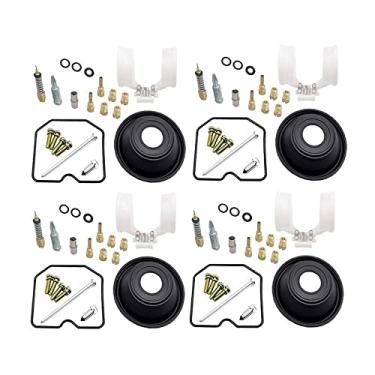 Imagem de Conjunto de 4 kits de reparo de carburador compatíveis com ZRX400/ZRX-II ZR400C/E/F 1989-1997 diafragma de vácuo e boia