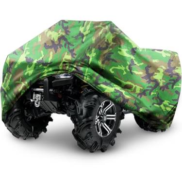 Imagem de Tokept Capa para quadriciclo à prova d'água resistente 4 rodas capa quádrupla todas as estações à prova de clima ao ar livre proteção UV para Polaris Yamaha Suzuki Honda (Camuflagem média)