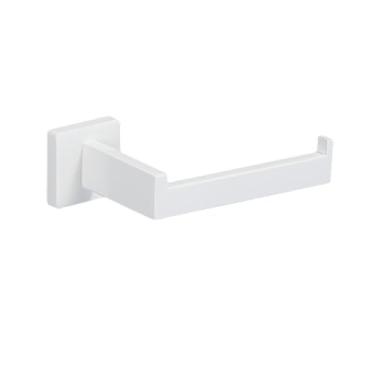 Imagem de Kit de ferragens para banheiro de aço inoxidável branco 40cm barra de toalha suporte para papel higiênico ganchos para roupas suporte para rolo de toalha de banheiro, suporte para papel