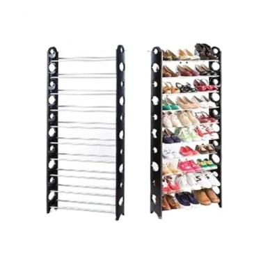 Imagem de SAPATEIRA 30 PARES 10 PRATELEIRAS ESTANTE ARMAZENAMENTO EMPILHÁVEL SUPORTE PARA 60 TENIS SAPATOS ORGANIZADOR MODULAR