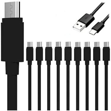 Imagem de Pacote com 10 cabos USB de carregamento rápido tipo C para Samsung Galaxy S10+ S9+ S8+ Note 10 9 8 LG V40 V30 V20 ThinQ Stylo 4 5 Google Pixel 2 XL Motorola Moto Z2 Z3 Play E