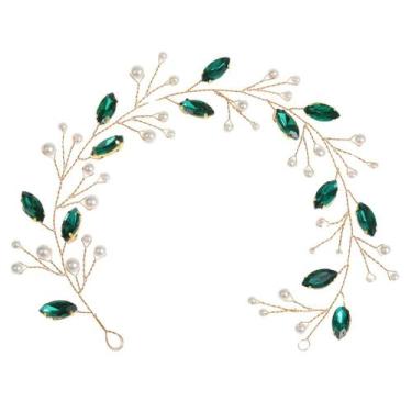 Imagem de Arranjo Tiara Acessório de Cabelo Madrinha Festa Formatura - LM, Verde