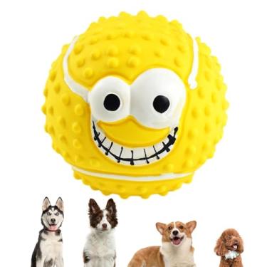 Imagem de MONEY MONEY Bola de brinquedo para cães com barulho de látex, brinquedo para cães com bola facial de látex,Bolas de látex para cães com cara de sorriso - Brinquedos estridentes para cães resistentes à