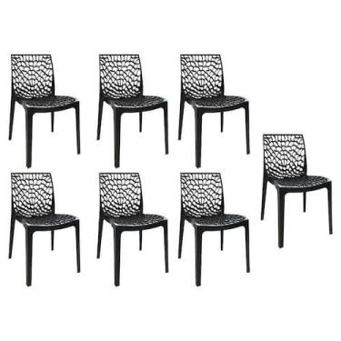 Imagem de Kit 7 cadeiras gruvyer preto - AJ