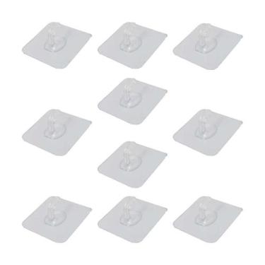 Imagem de 10x Ganchos Transparente Adesivo Pendurar Toalha Parede - MIXTOU, 093-