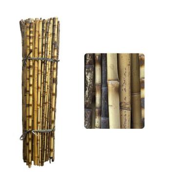 Imagem de Kit 24 Estacas P/ Plantas Haste Natural Tutor Bambu 2m - AMK - Jardina