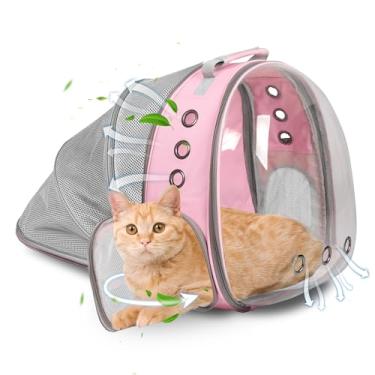 Imagem de TOYSINTHEBOX Mochila Para Gatos, Expansível, Dobrável, Respirável, Para Animais De Estimação, Mochila Para Cães Grandes, Caminhadas, Viagens, Camping (Rosa)