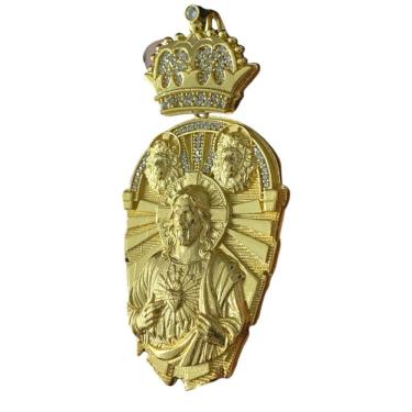 Imagem de Pingente Jesus Leão Oval - Banhado A Ouro 18K